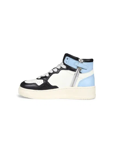 Autry White Sneakers For Boy With Logo In Blue