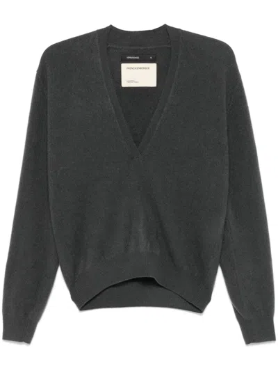 Frenckenberger V-neck Sweater In Grey