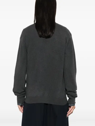 Frenckenberger V-neck Sweater In Grey
