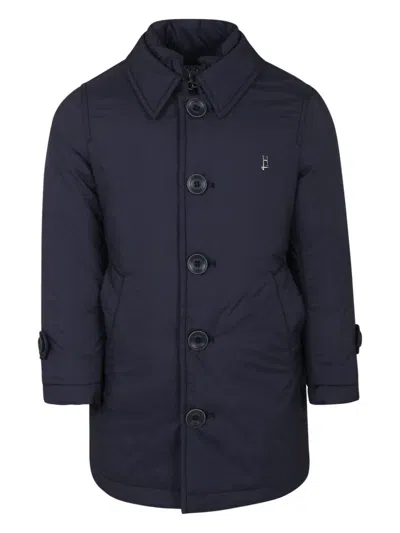 Herno Blue Badded Coat For Boy In Blue