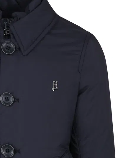 Herno Blue Badded Coat For Boy In Blue