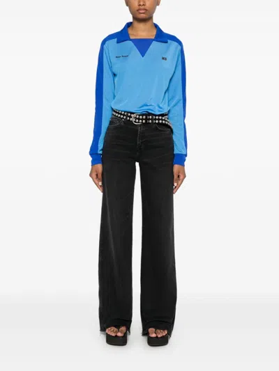 7 For All Mankind Wide-leg Jeans In Black