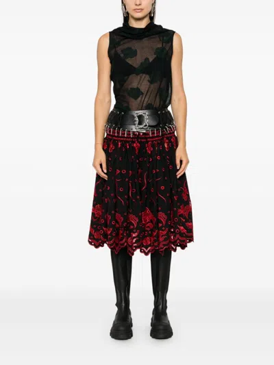 Chopova Lowena Ida Carabiner Midi Skirt In Black