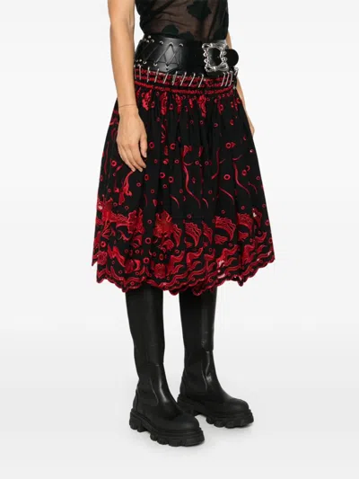 Chopova Lowena Ida Carabiner Midi Skirt In Black
