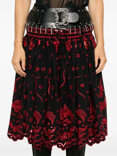 Chopova Lowena Ida Carabiner Midi Skirt In Black
