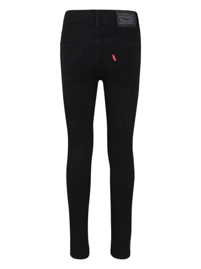 Levi's Black Jeans 710 For Girl With Logo Patch In Black