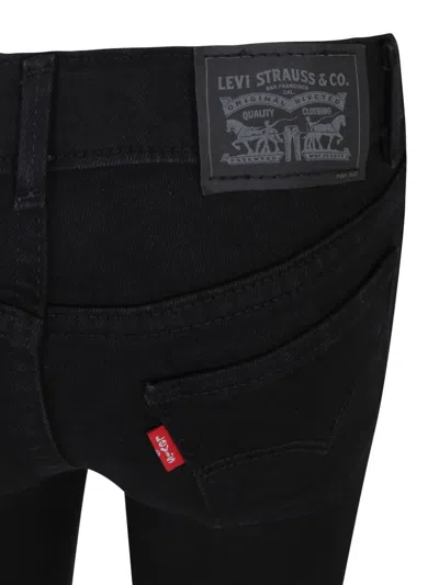 Levi's Black Jeans 710 For Girl With Logo Patch In Black