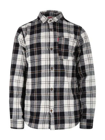 Levi's Ivory Shirt For Boy With Logo Patch In White