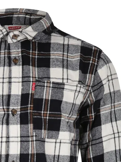 Levi's Ivory Shirt For Boy With Logo Patch In White