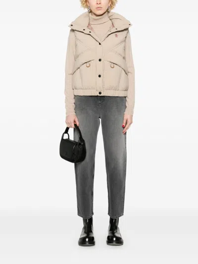 Moncler Cropped Jeans In Grey