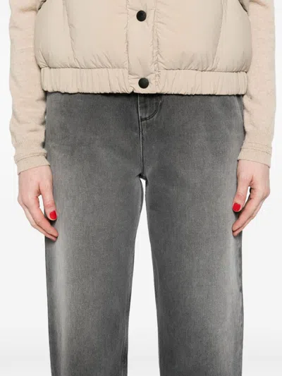 Moncler Cropped Jeans In Grey