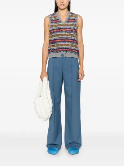 Marni Virgin Wool Trousers In Blue