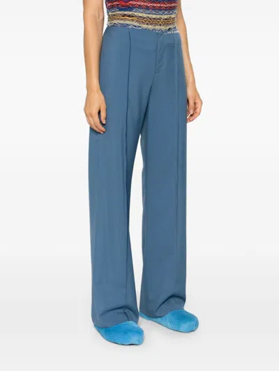 Marni Virgin Wool Trousers In Blue