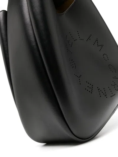 Stella Mccartney Stella Mc Cartney Black Leather Hobo Bag With Logo In Black