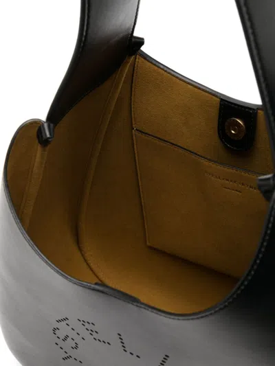 Stella Mccartney Stella Mc Cartney Black Leather Hobo Bag With Logo In Black