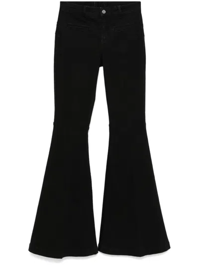 Shop Liu •jo Rhinestone Embellished Flared Jeans In Black