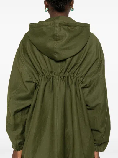 Fabiana Filippi Hooded Coat In Green