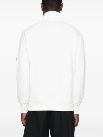 C.p. Company Cp Company Diagonal Raised Fleece Half Zipped Sweatshirt In Neutrals