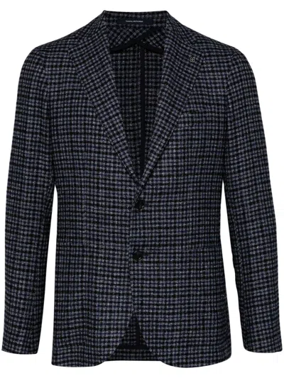 Tagliatore Long-sleeved Suit Coat In Blue