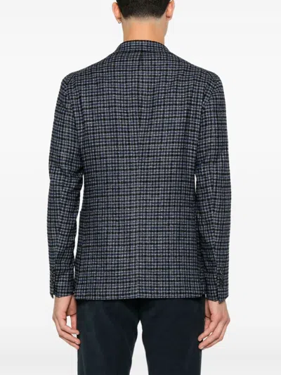 Tagliatore Long-sleeved Suit Coat In Blue