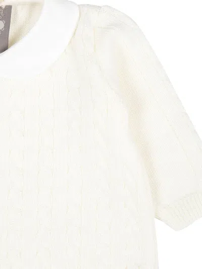 Little Bear Wool Romper In White