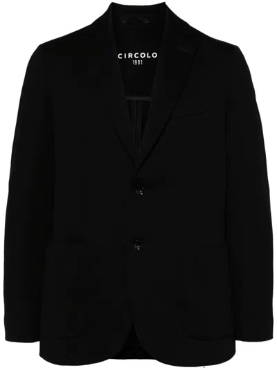 Shop Circolo 1901 Single-breasted Blazer In Black