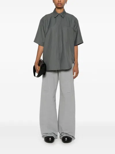 Loulou Studio Moheli Oversized Button-up Shirt In Grey
