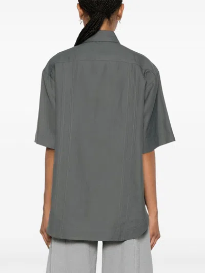 Loulou Studio Moheli Oversized Button-up Shirt In Grey