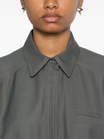 Loulou Studio Moheli Oversized Button-up Shirt In Grey