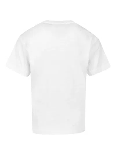 Msgm White T-shirt For Kids With Palm Tree And Logo In White