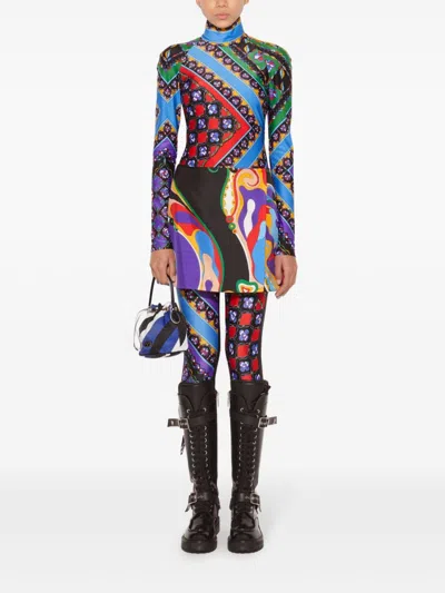 Pucci Orchidee-print Silk Mini Skirt In Purple