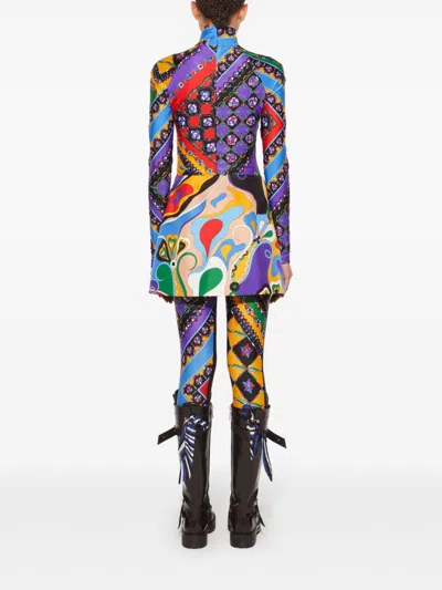 Pucci Orchidee-print Silk Mini Skirt In Purple