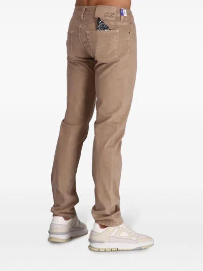 Jacob Cohen Five-pocket Slim-fit Trousers In Brown