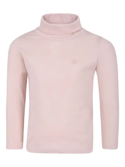 Petit Bateau Pink Turtle-neck T-shirt For Girl In Pink