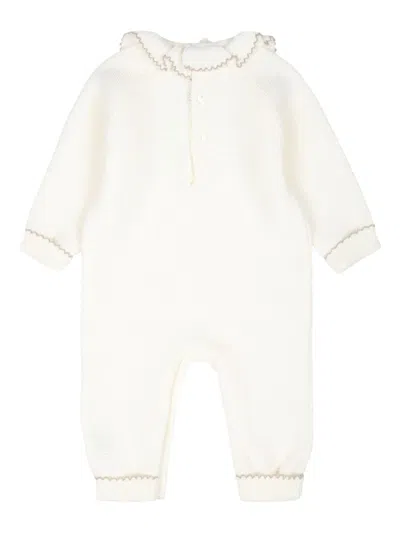 Little Bear Wool Romper In White