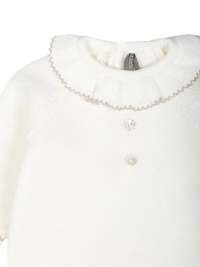 Little Bear Wool Romper In White