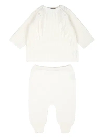 Little Bear Wool Trousers (set Of Two) In White