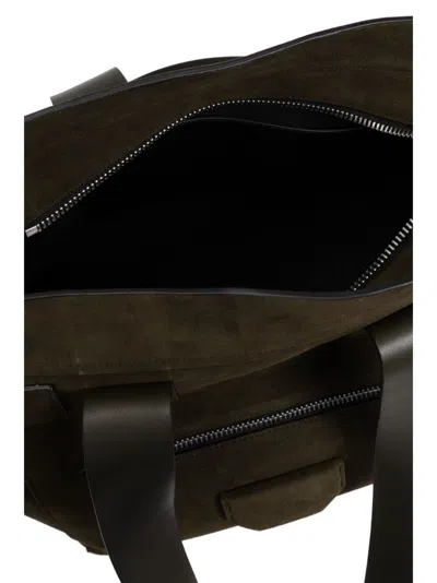 Allsaints Perez Suede Tote Bag In Green