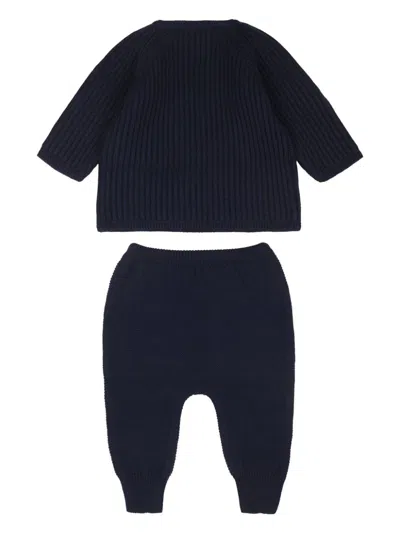 Little Bear Wool Trousers (set Of Two) In Blue