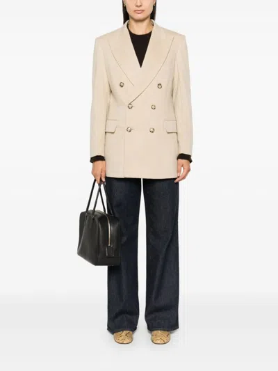 Victoria Beckham Double-breasted Blazer In Neutrals
