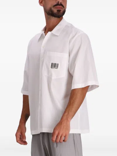 Moschino Barcode Poplin Shirt In White