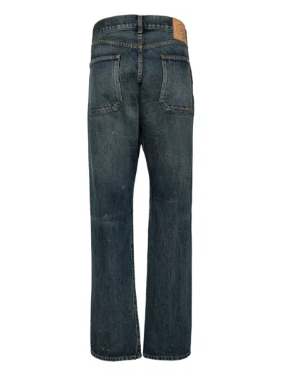 Undercover Embroidered Straight-leg Jeans In Blue