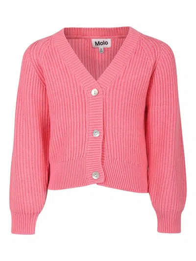Molo Pink Cardigan Gilberta For Girl In Pink