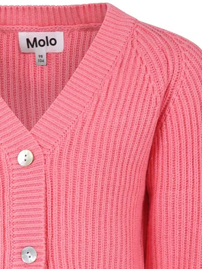 Molo Pink Cardigan Gilberta For Girl In Pink