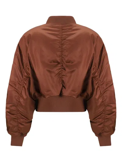 Agolde Jett Bomber Jacket In Brown