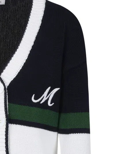 Monnalisa Multicolor Cardigan For Girl With Logo In Black