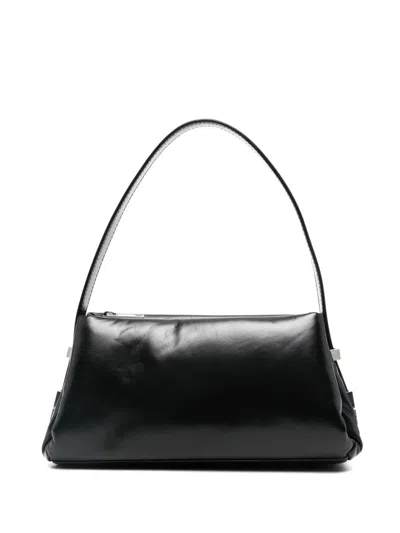 Osoi Pillow Bow Leather Shoulder Bag In Black