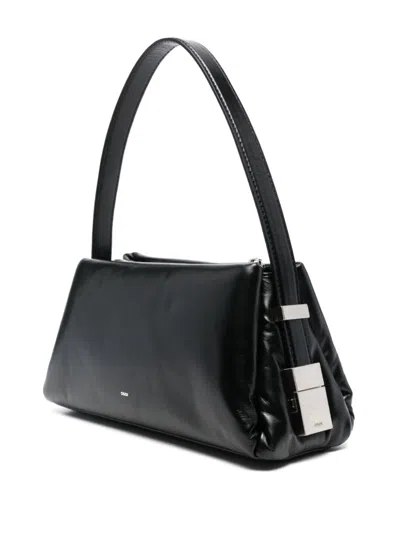 Osoi Pillow Bow Leather Shoulder Bag In Black