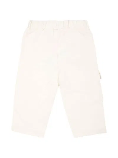 Msgm Logo-embroidered Trousers In White