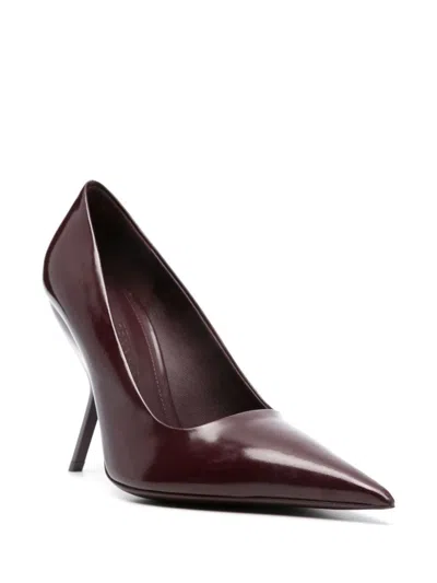 Ferragamo Chic Patent Leather Pointed Toe Pumps In Red